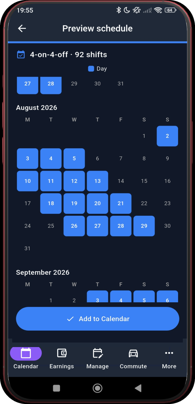 Screen 10: Continue through August and September