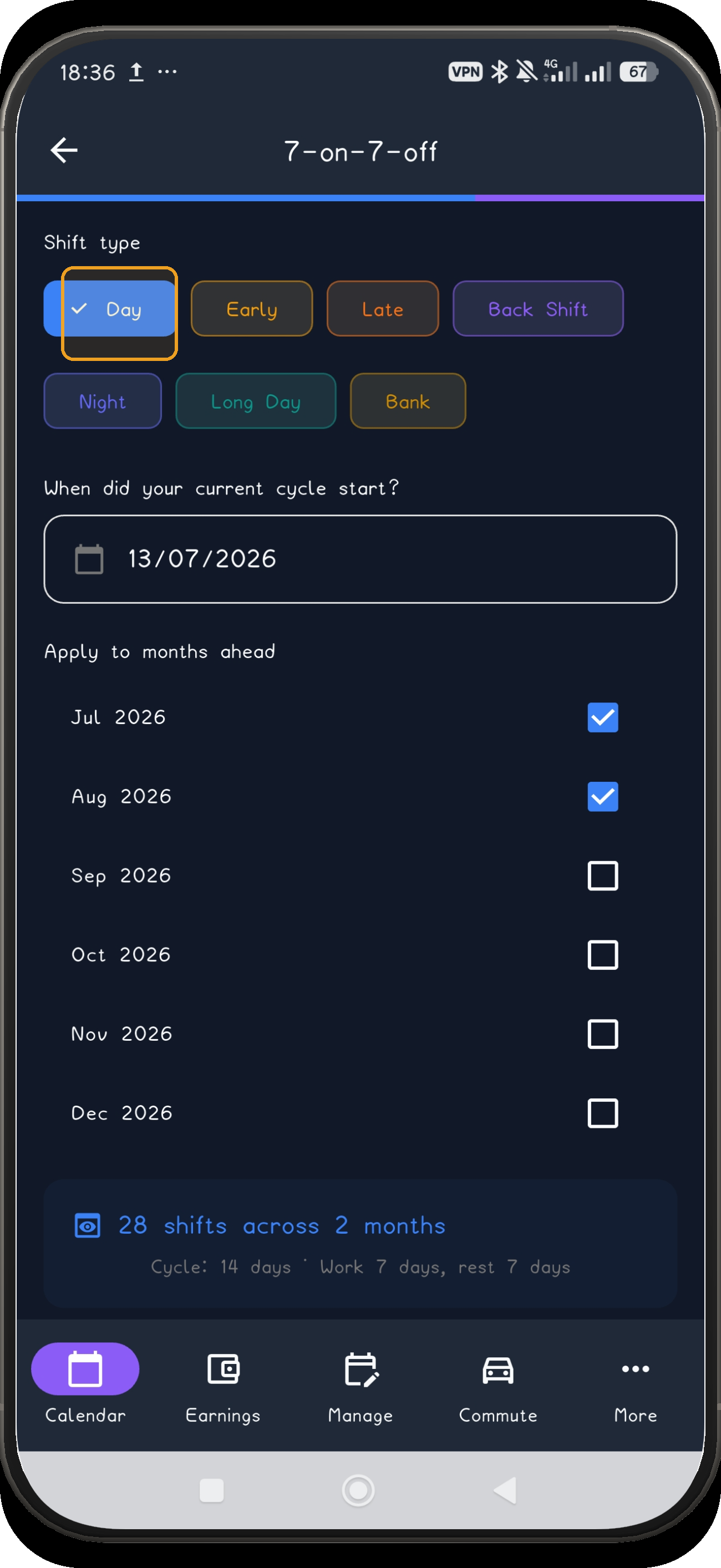 7-on-7-off screen 4
