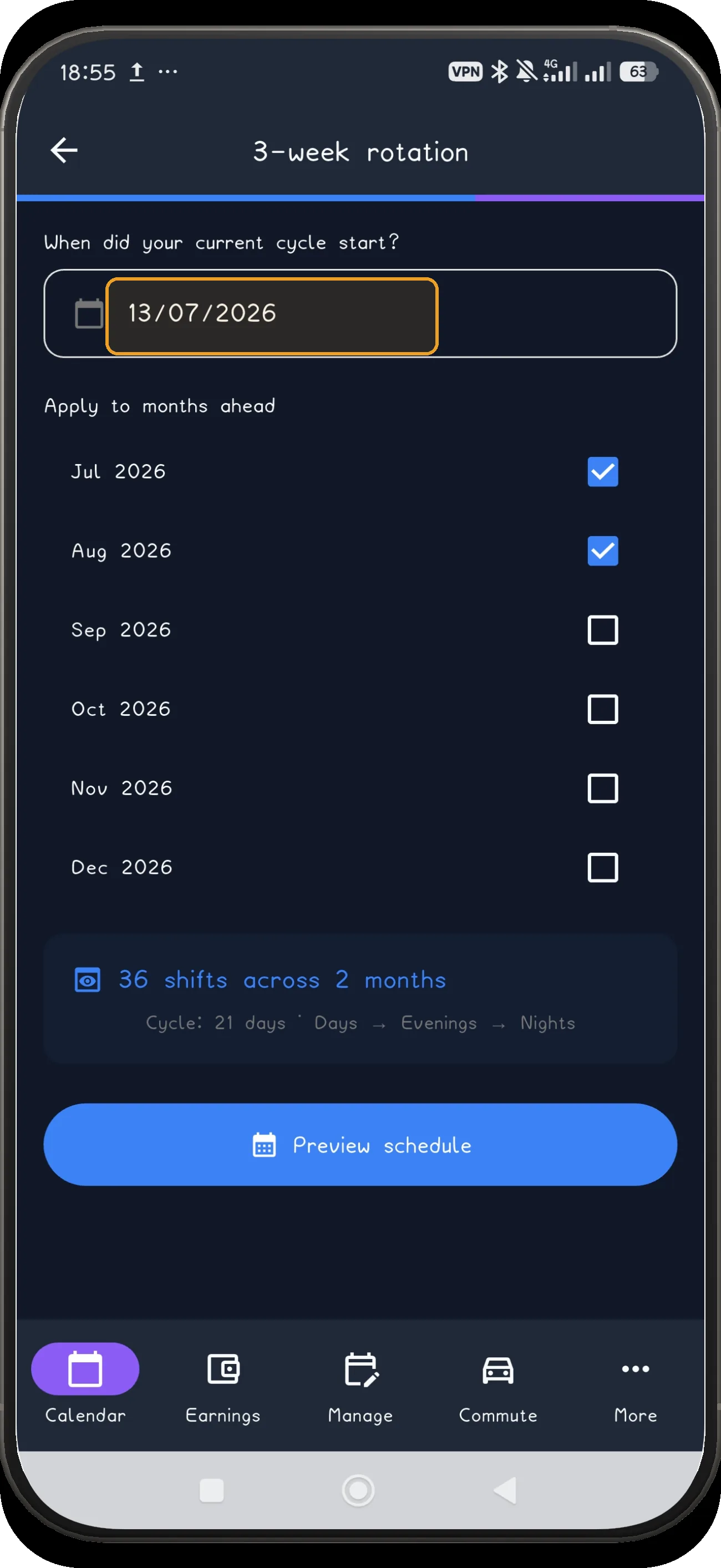 3-week rotation screen 4
