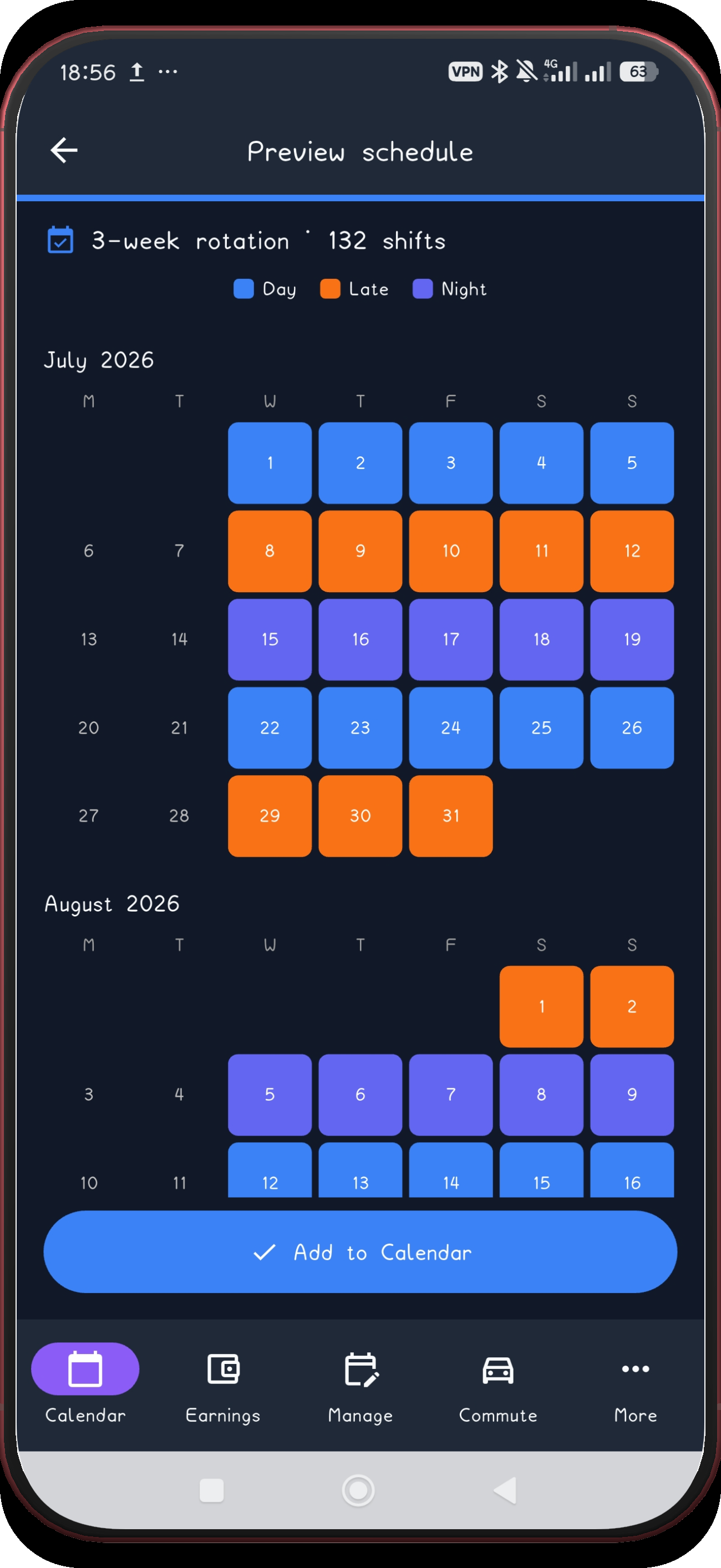 3-week rotation screen 8