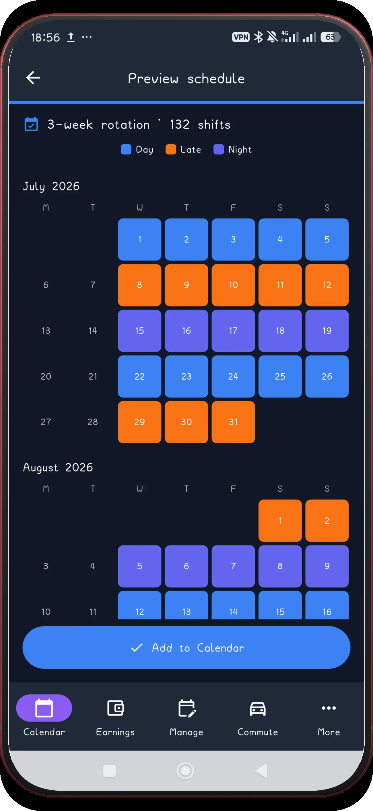 3-week rotation screen 8