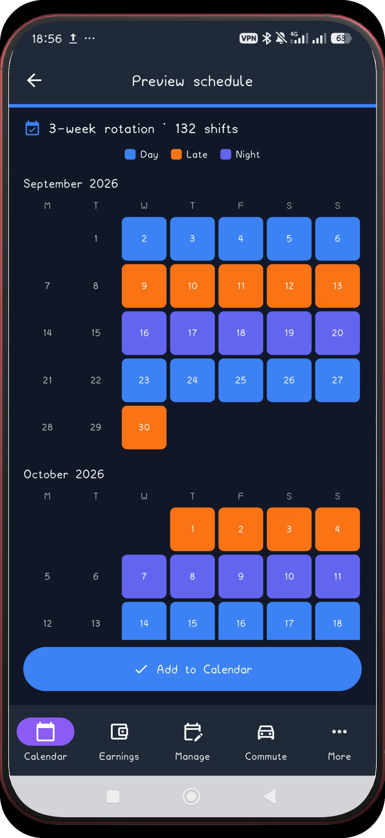 3-week rotation screen 10