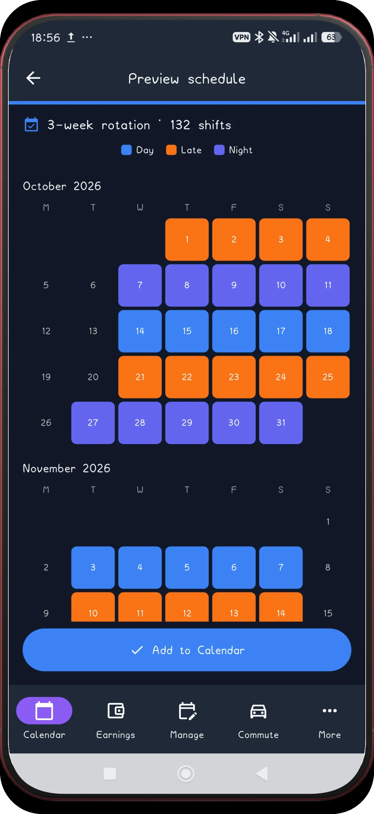 3-week rotation screen 11