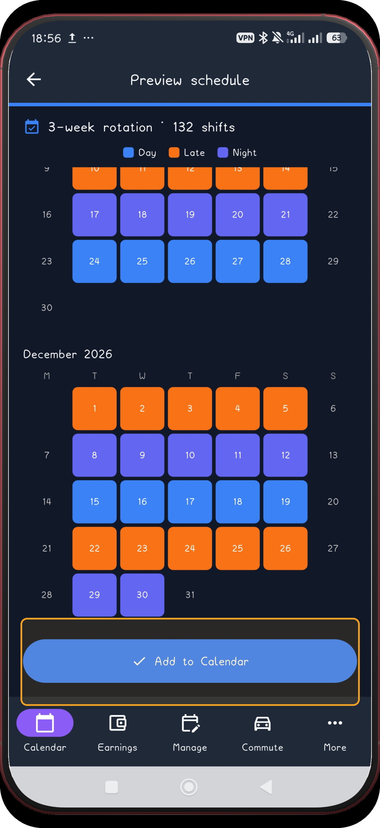 3-week rotation screen 13