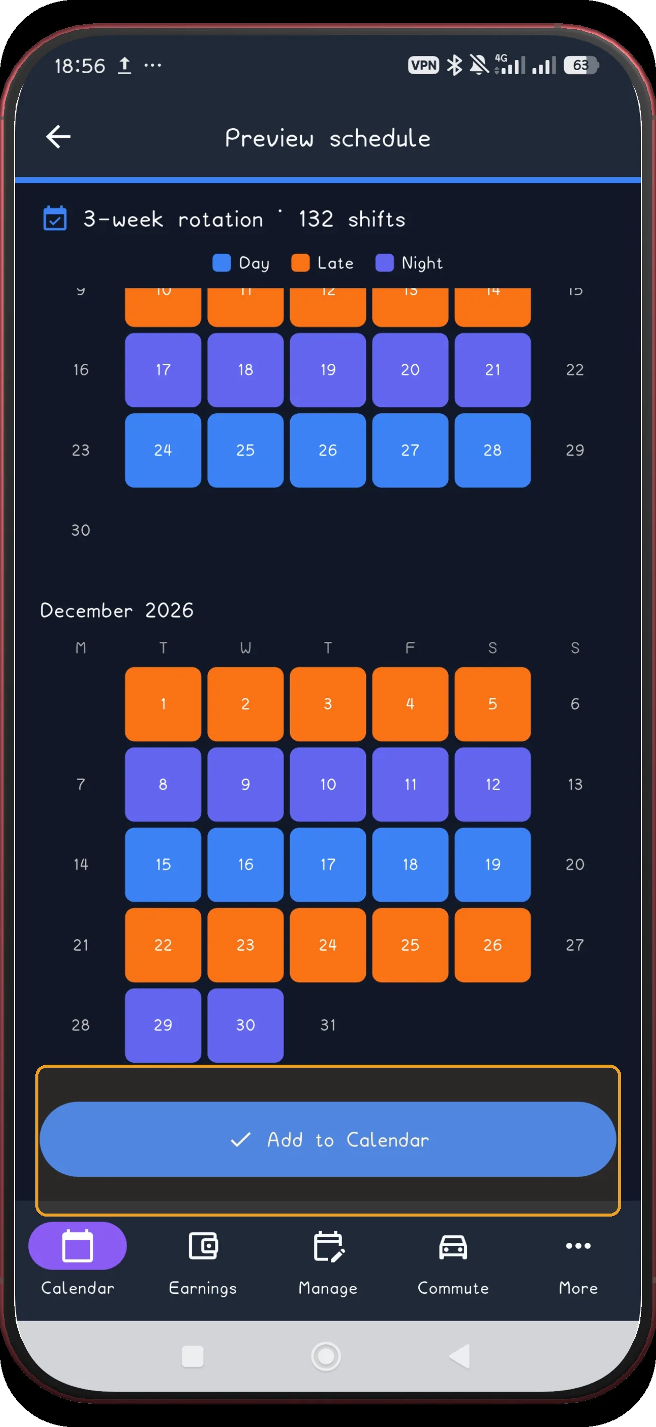 3-week rotation screen 13