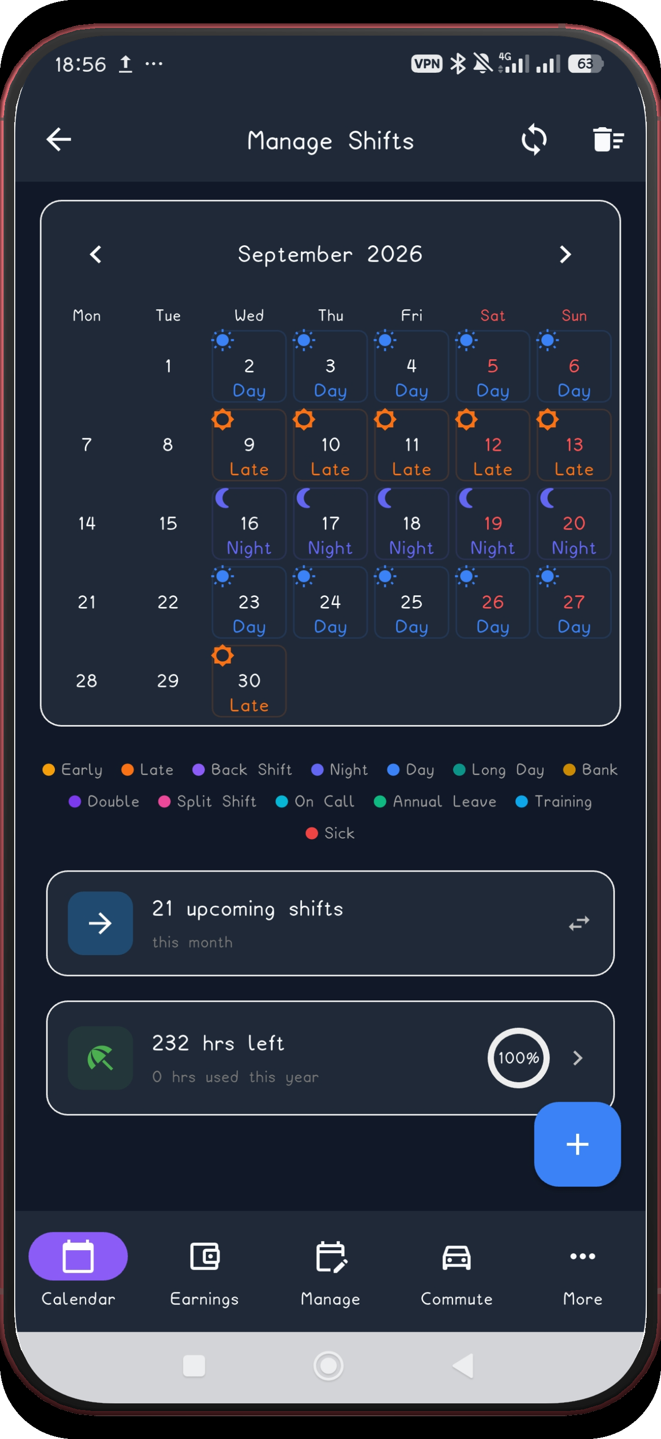 3-week rotation screen 16