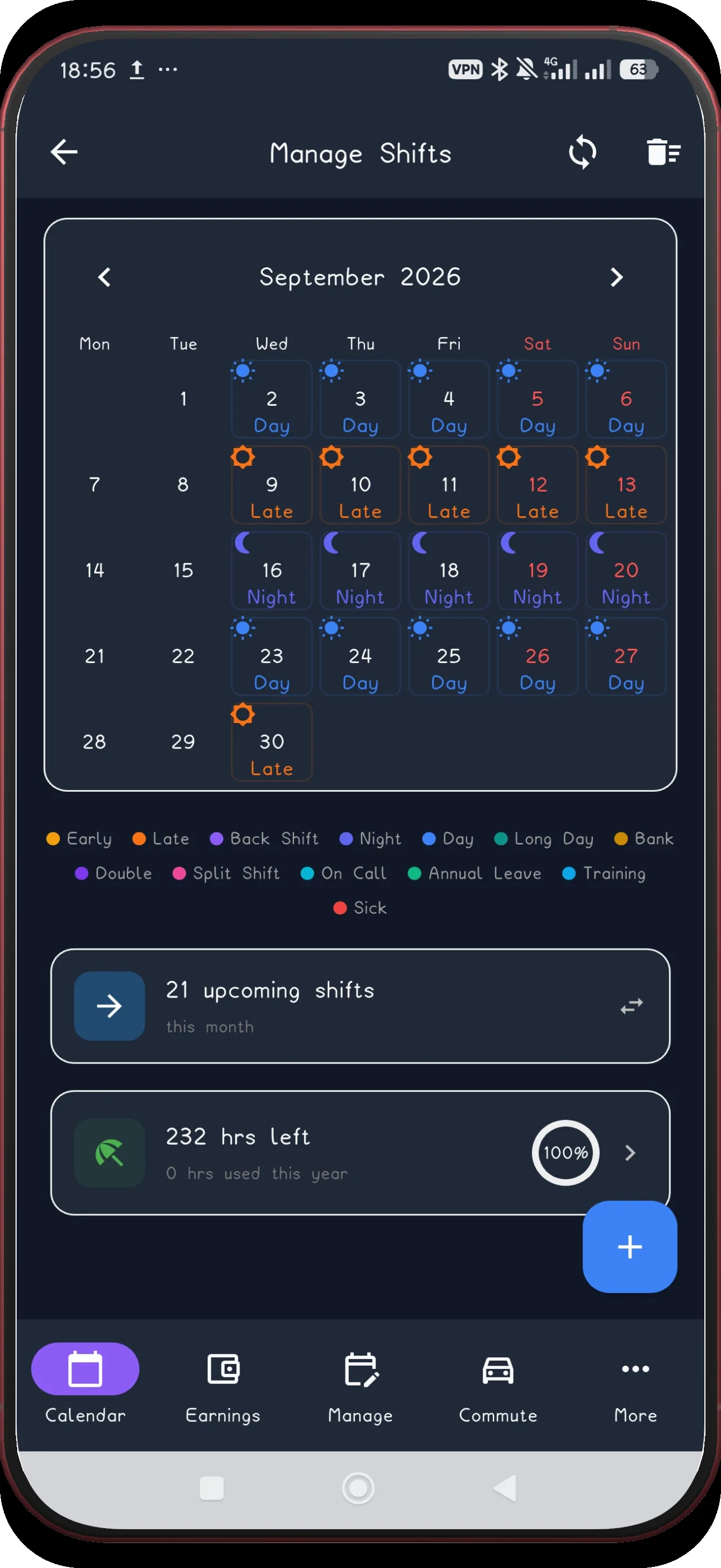 3-week rotation screen 16