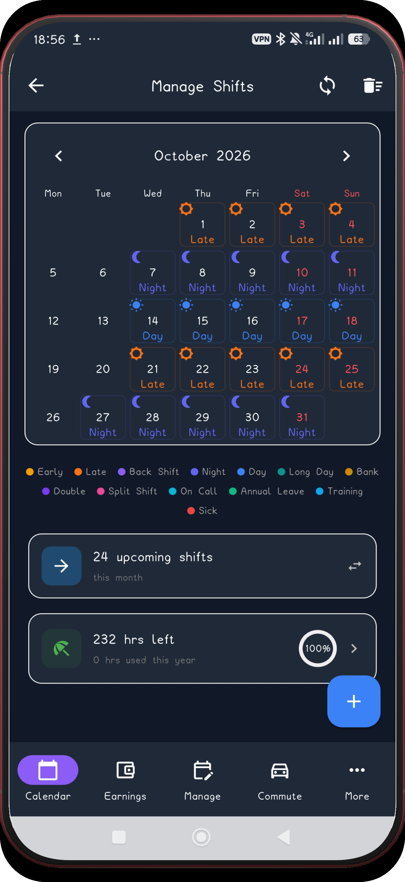3-week rotation screen 17