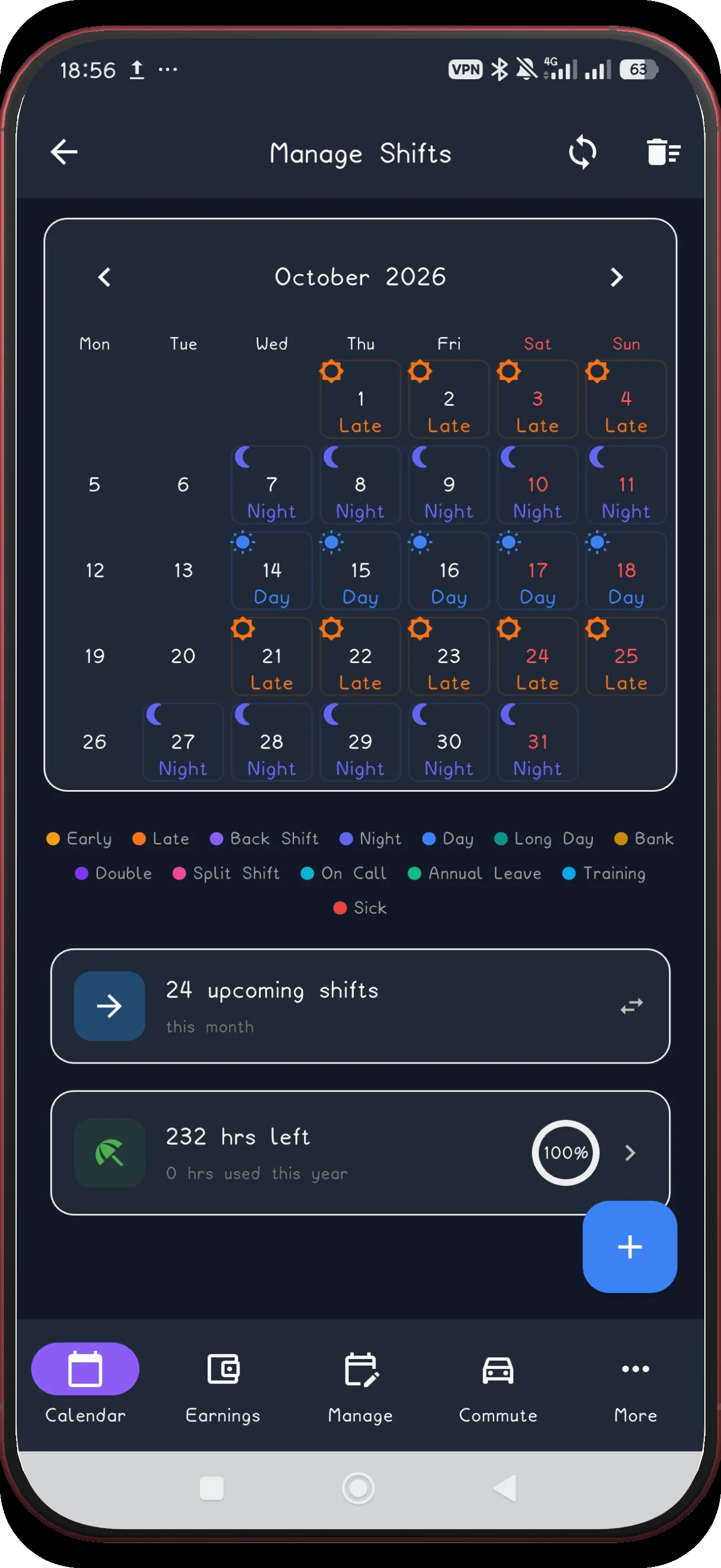 3-week rotation screen 17