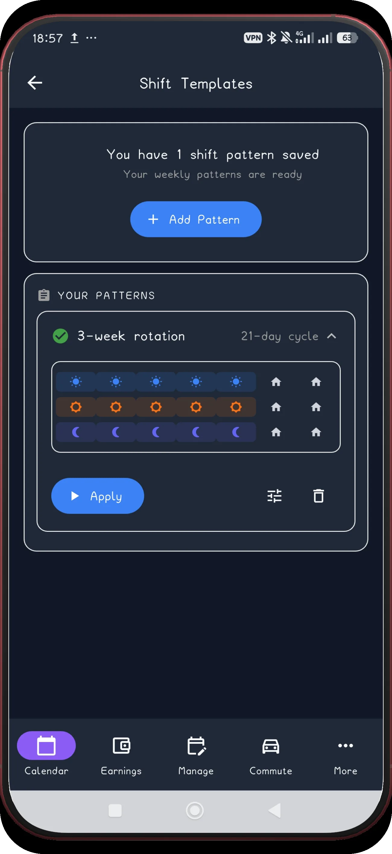 3-week rotation screen 22