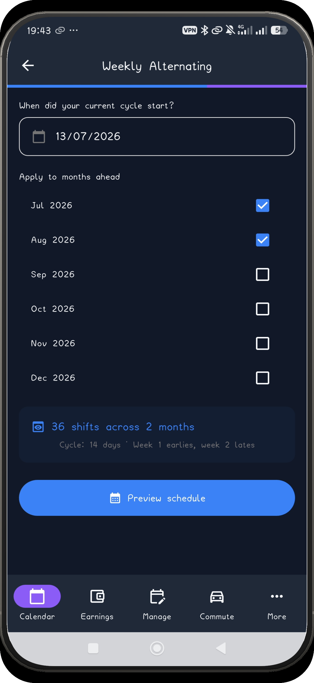 Weekly Alternating screen 4