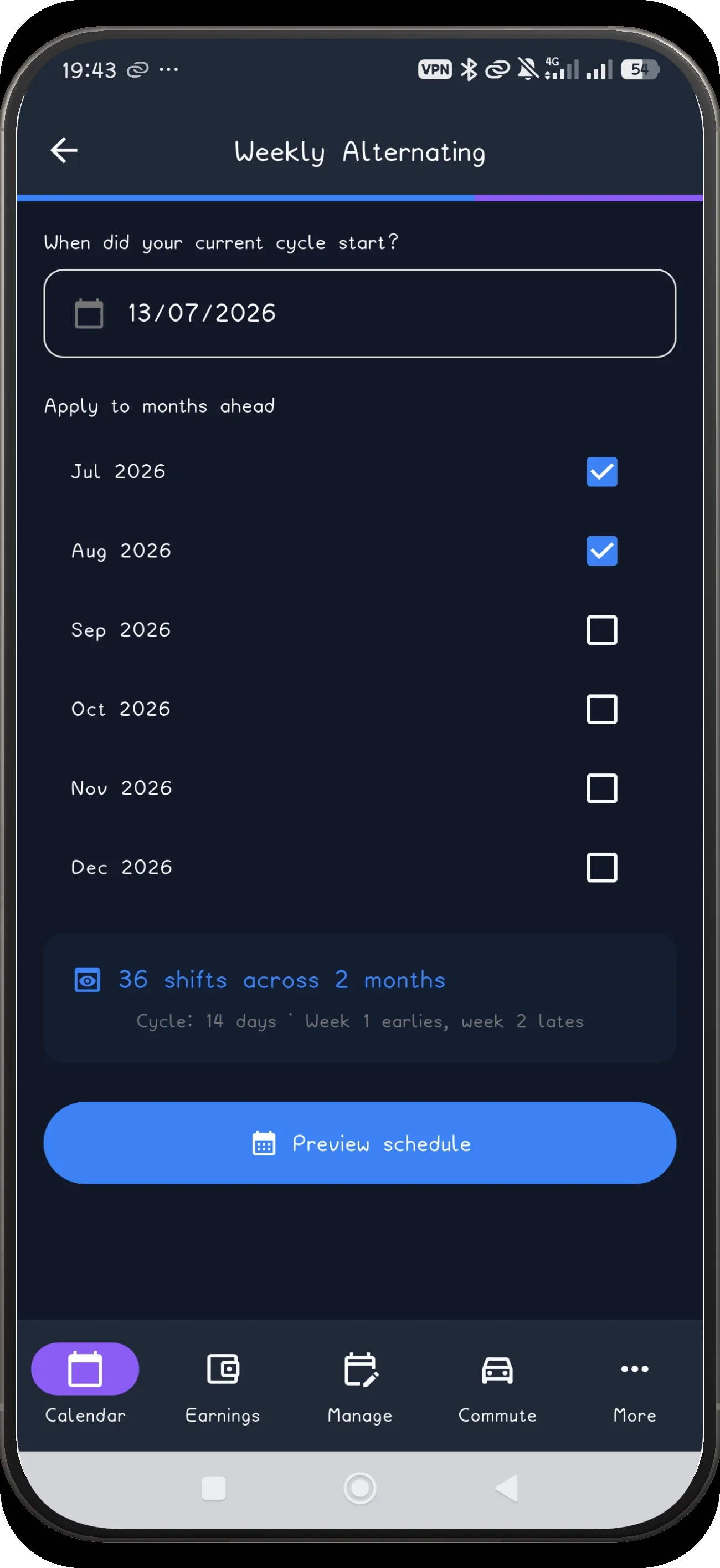 Weekly Alternating screen 4