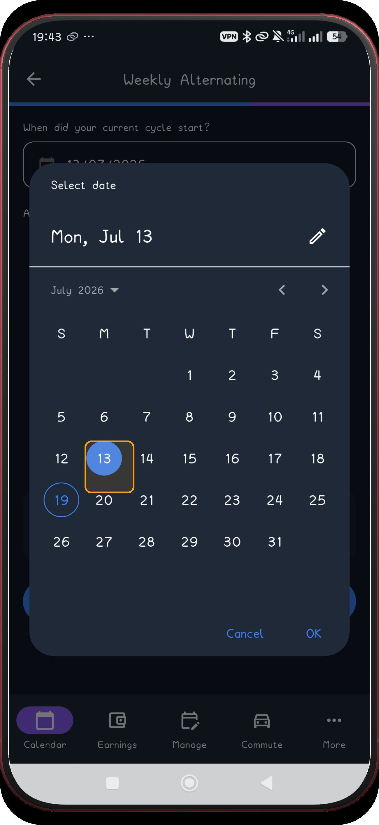 Weekly Alternating screen 5