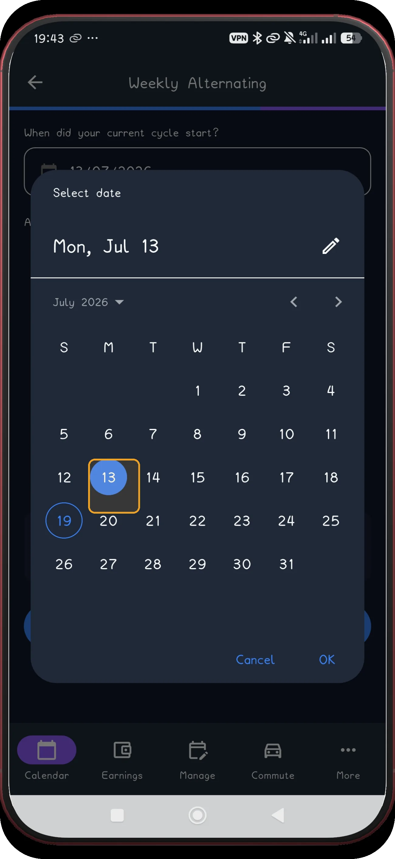 Weekly Alternating screen 5