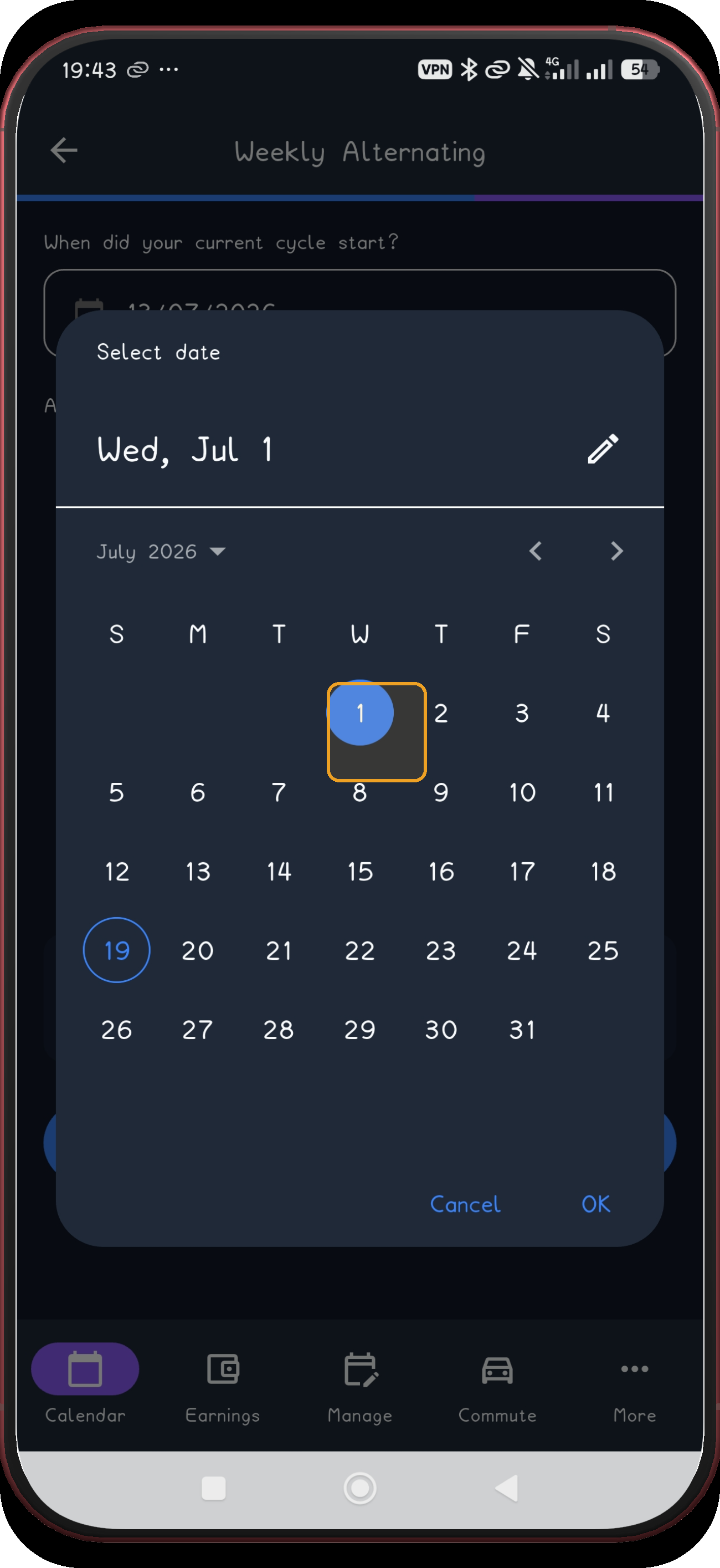 Weekly Alternating screen 6