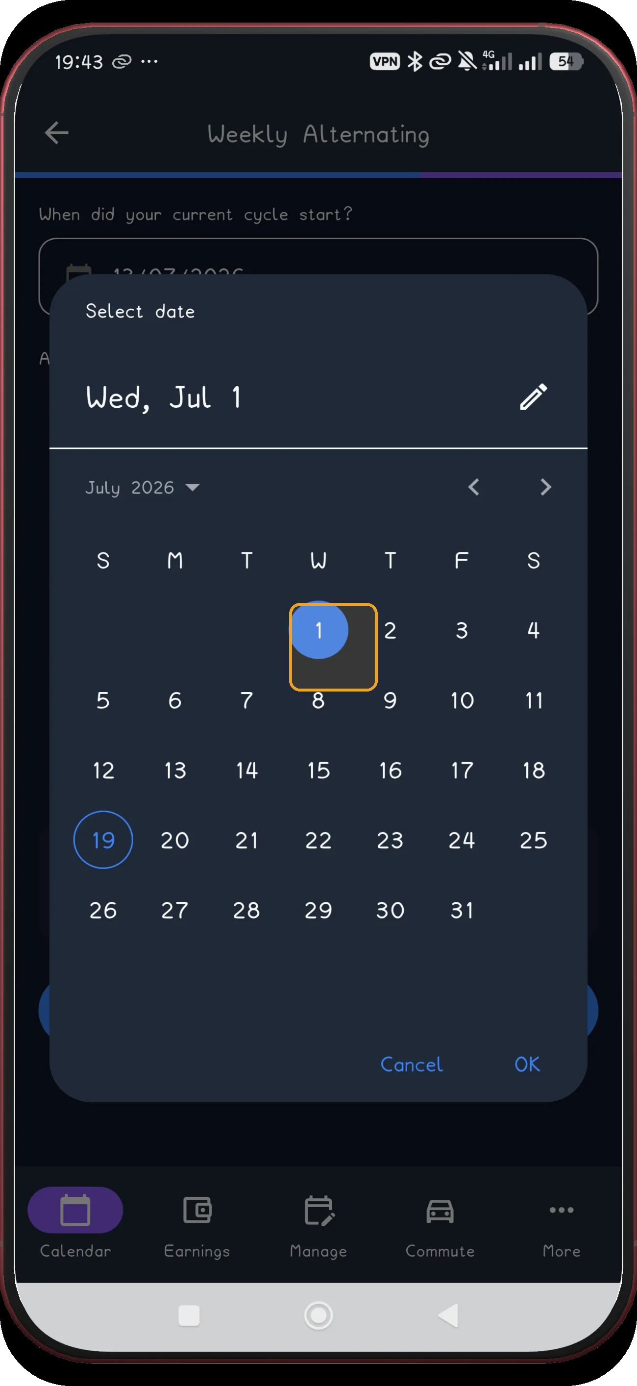 Weekly Alternating screen 6