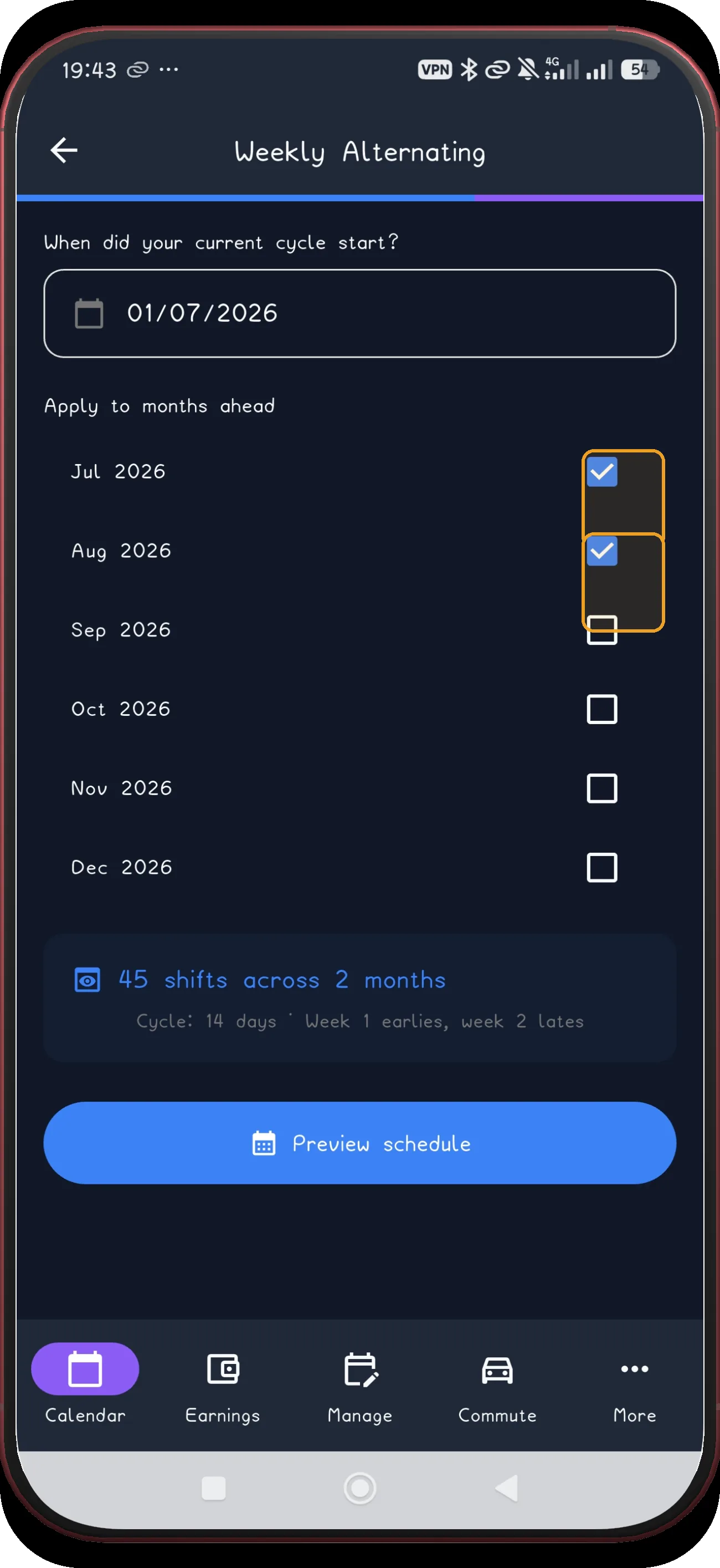 Weekly Alternating screen 7