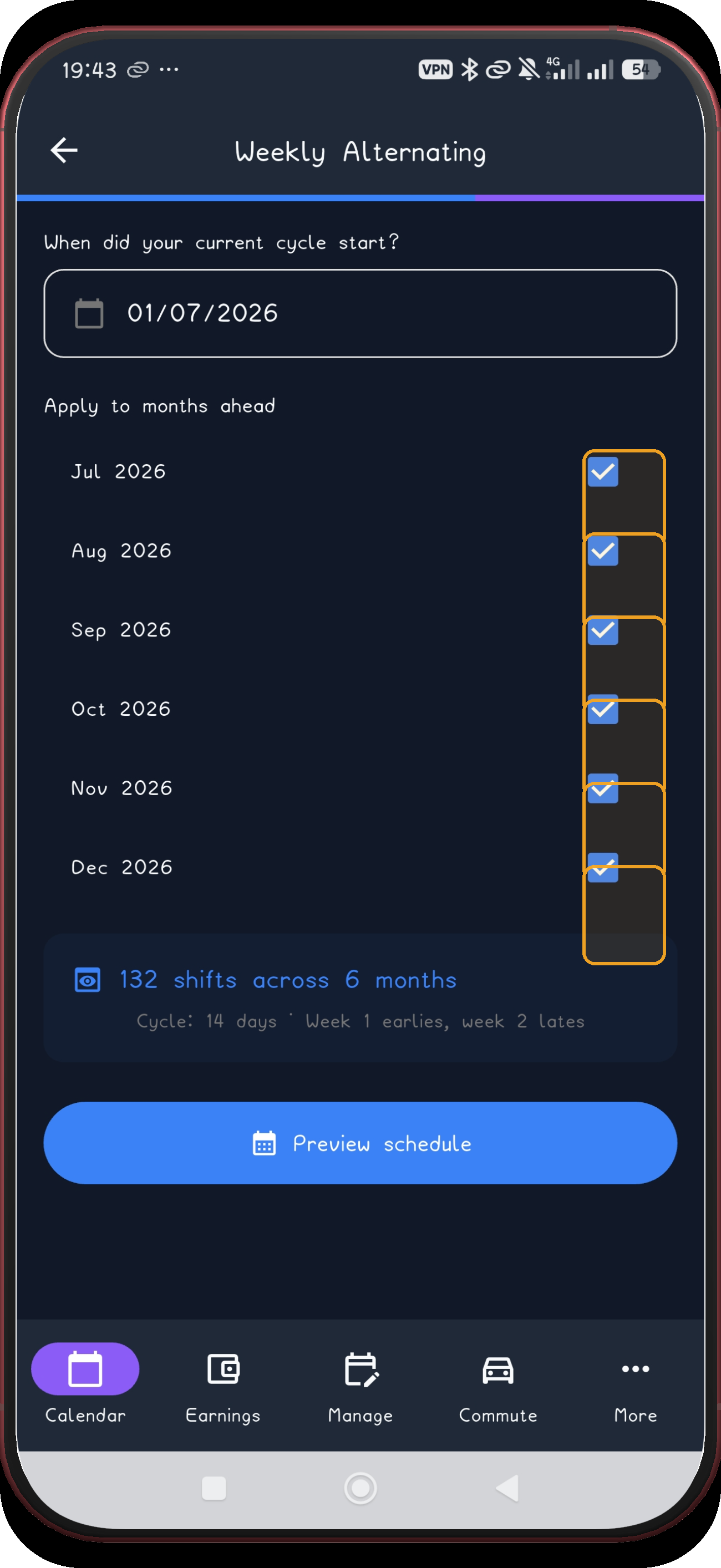 Weekly Alternating screen 8