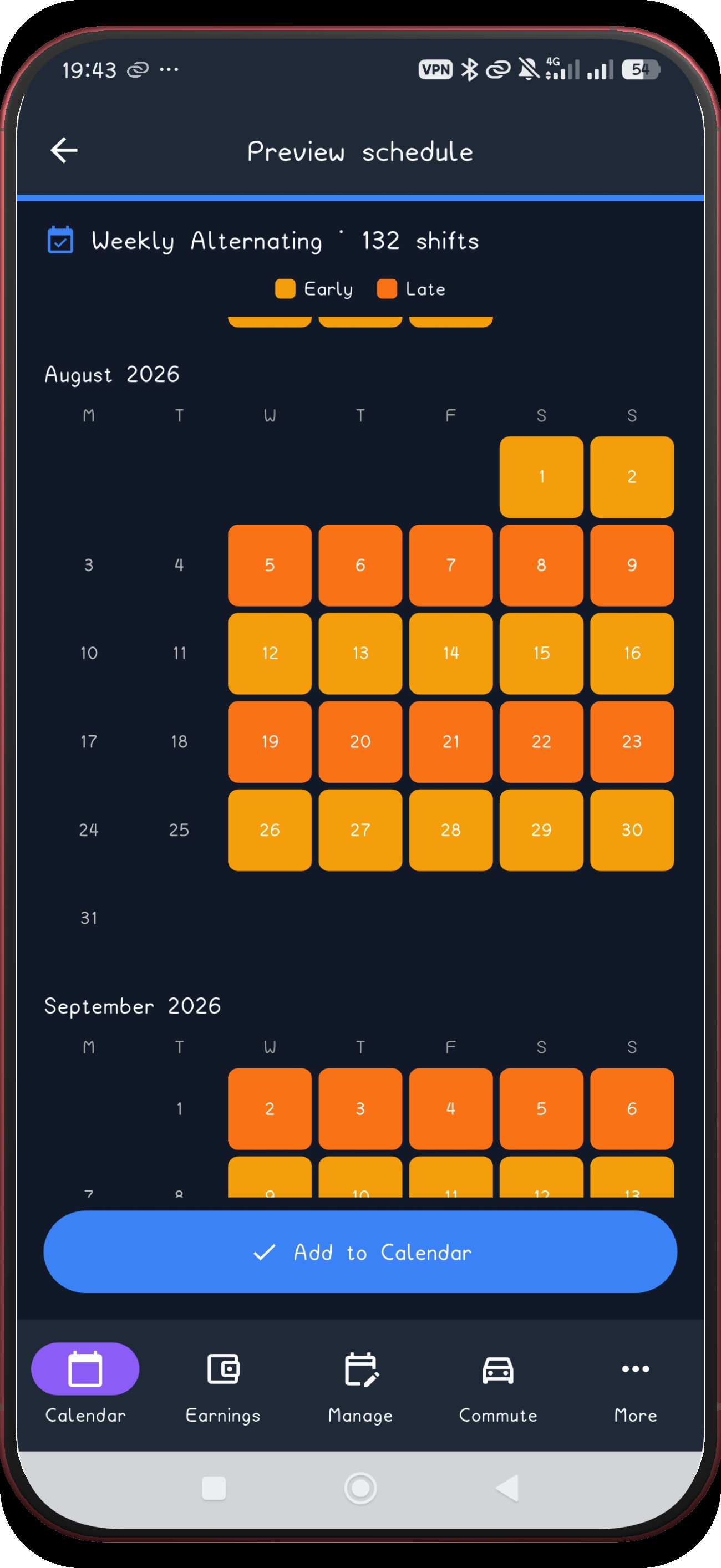 Weekly Alternating screen 10