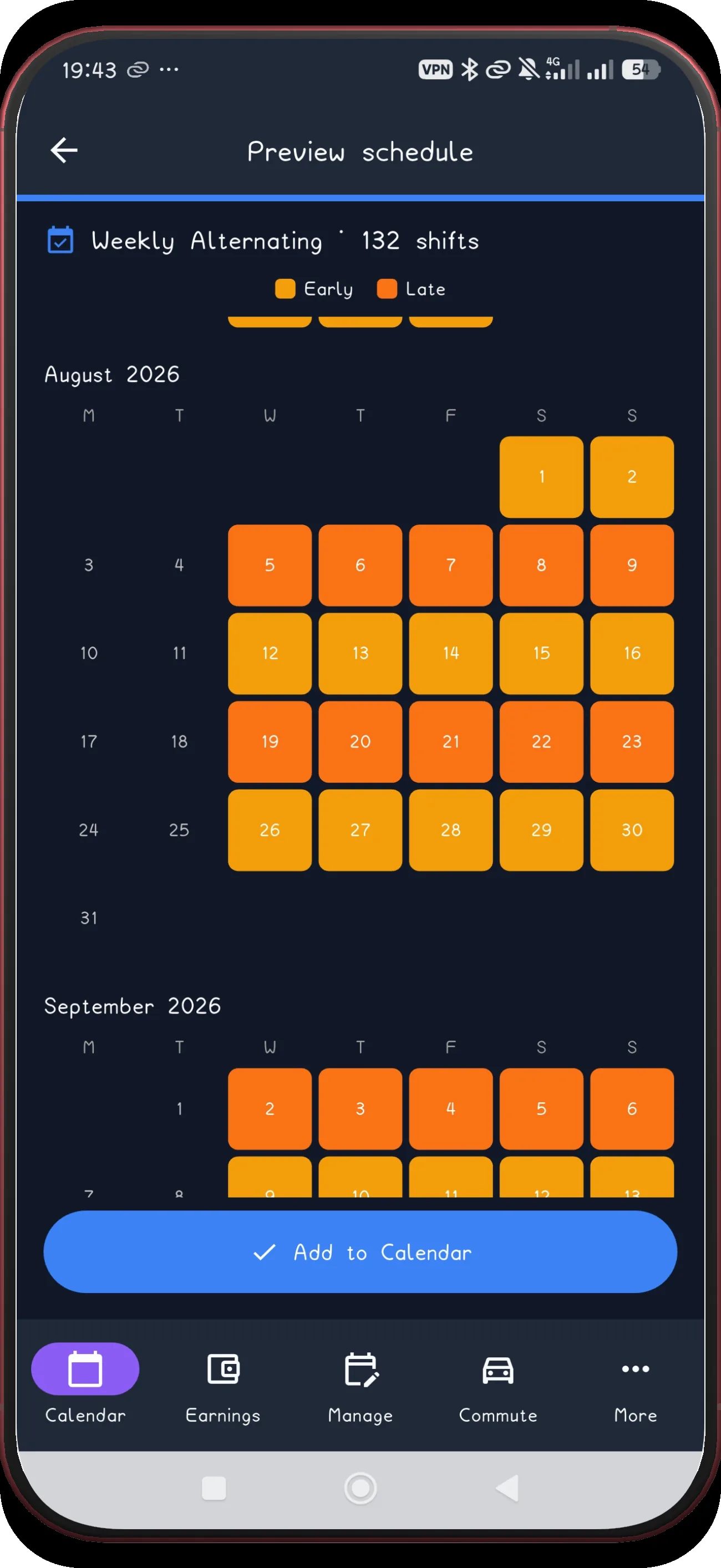 Weekly Alternating screen 10
