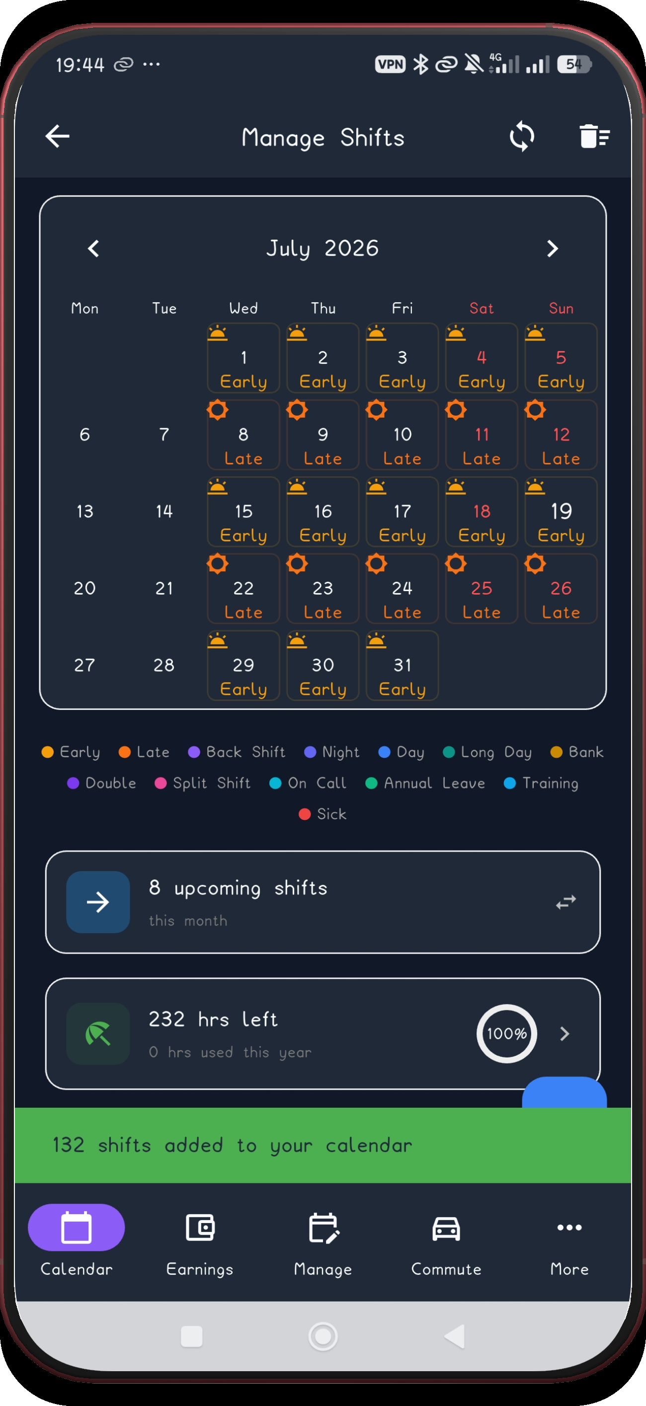 Weekly Alternating screen 15