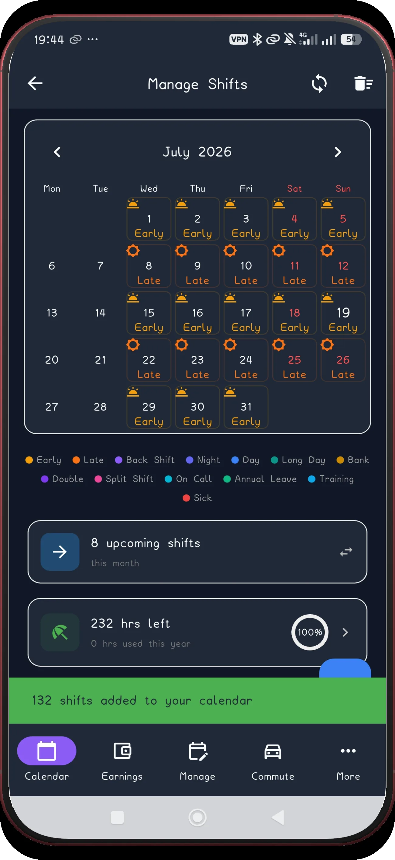 Weekly Alternating screen 15