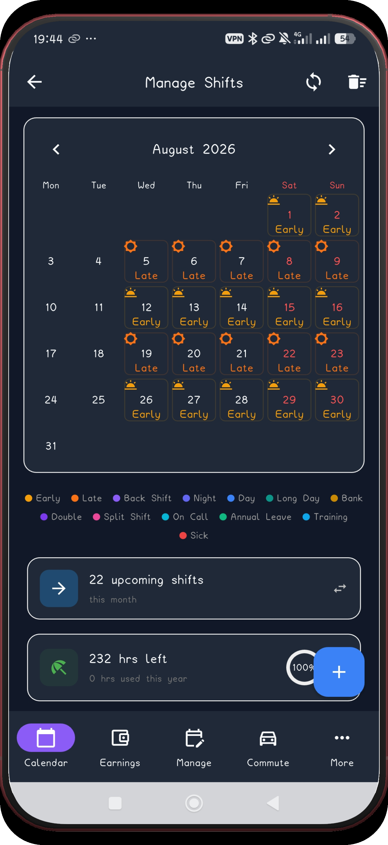 Weekly Alternating screen 16