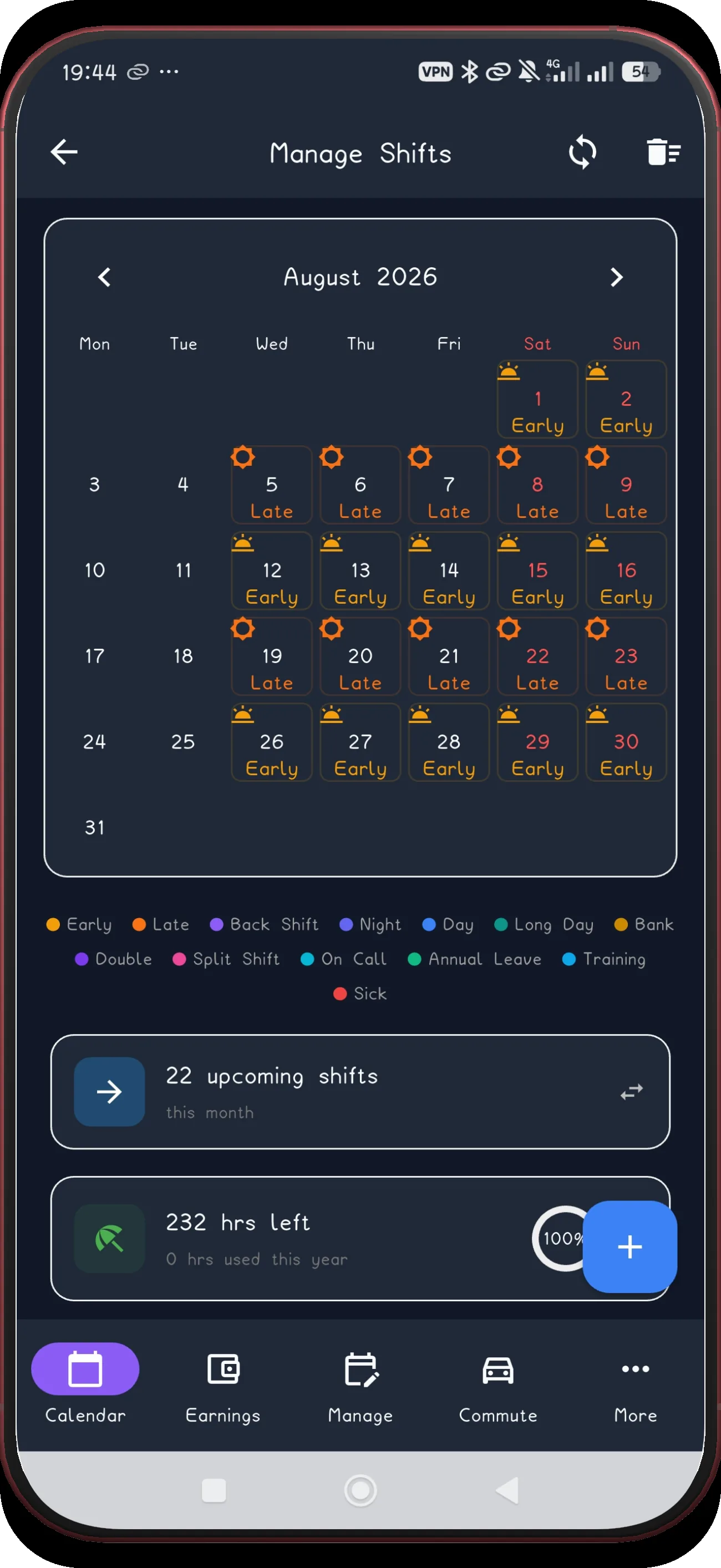 Weekly Alternating screen 16