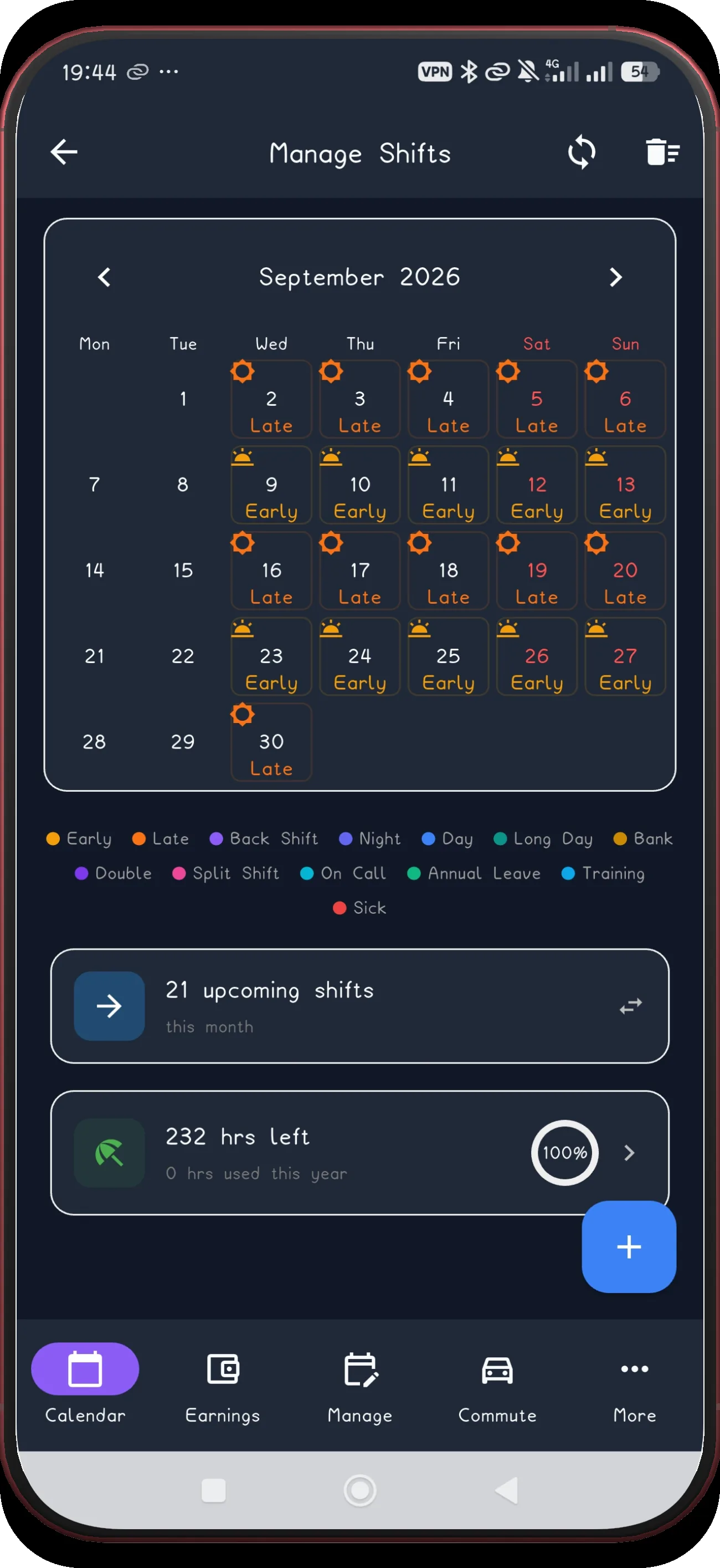 Weekly Alternating screen 17